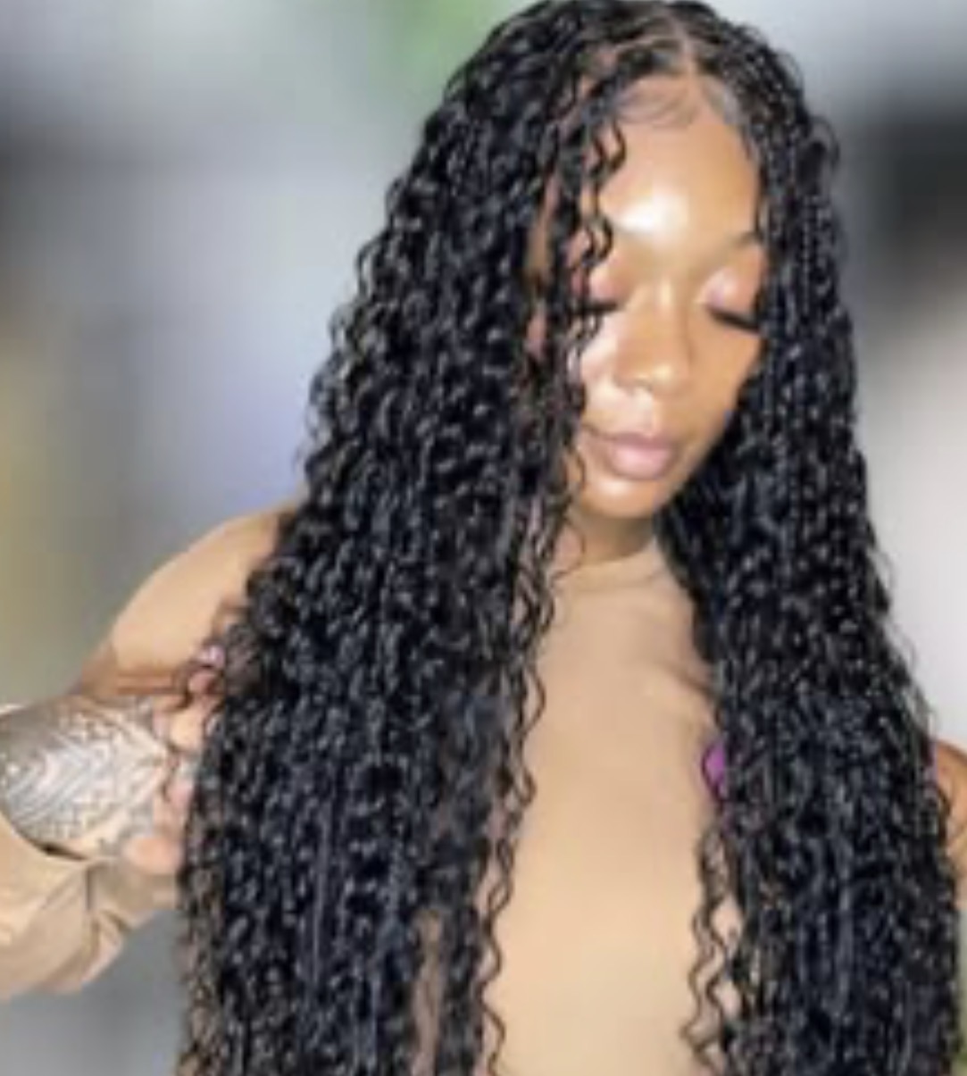 Beautiful locs with gold accessories